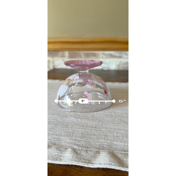 Hand Painted Lolita "Ballerina Swirl" Ice Cream Bowl Dish Pink - Picture 11 of 12